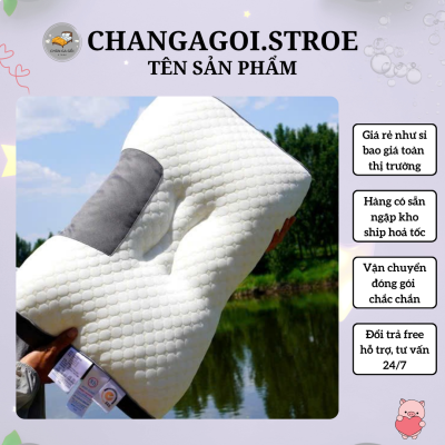 Gối ngủ massage cổ cao su non định hình, hỗ trợ cổ vai gáy, gối tựa lưng cho dân văn phòng